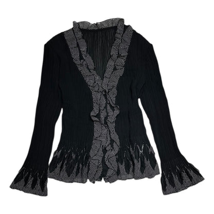 Mesh Polka Dot Hem Cardigan