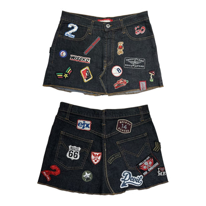 Miss Sixty Pins Denim Mini Skirt