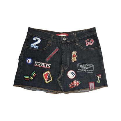 Miss Sixty Pins Denim Mini Skirt