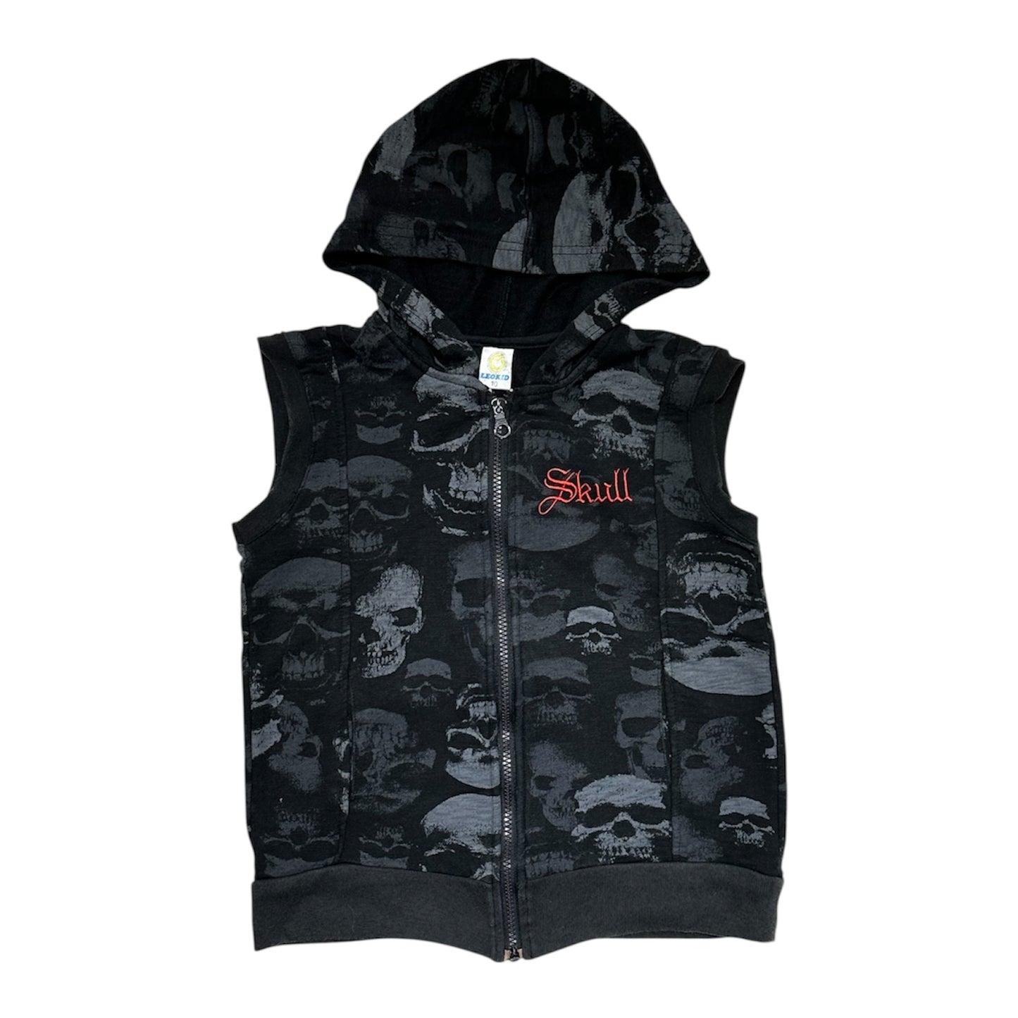 Skull AOP Zip Up Hooded Vest