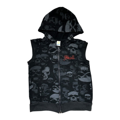 Skull AOP Zip Up Hooded Vest