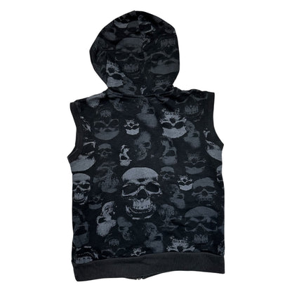 Skull AOP Zip Up Hooded Vest
