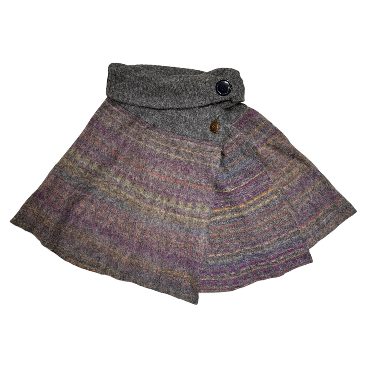 Marled Cowl Neck Knit Poncho