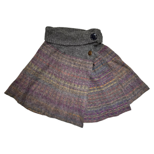 Marled Cowl Neck Knit Poncho