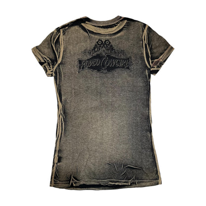 Acid Wash Rhinestone Graphic Short Sleeve Tee