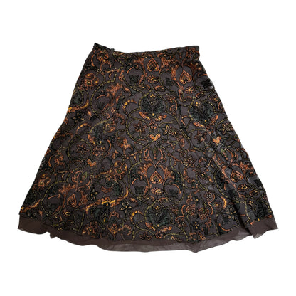 Velvet Floral Midi Skirt