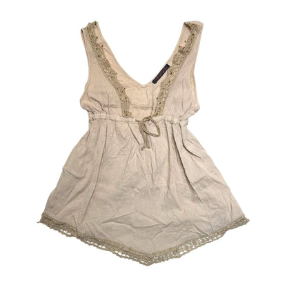 Lace Trim Tie-Waist Tank Top
