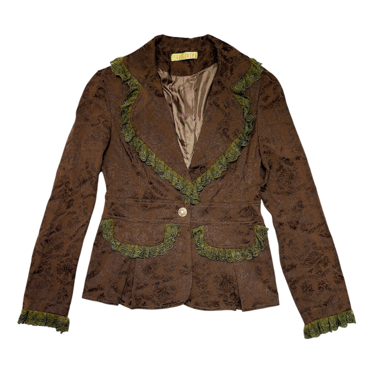 Lace Trim Floral Blazer