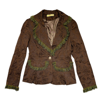 Lace Trim Floral Blazer