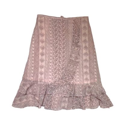 Floral Ruffle Hem Midi Skirt