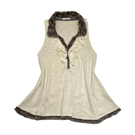 Axes Femme Fur Trim Knit Vest
