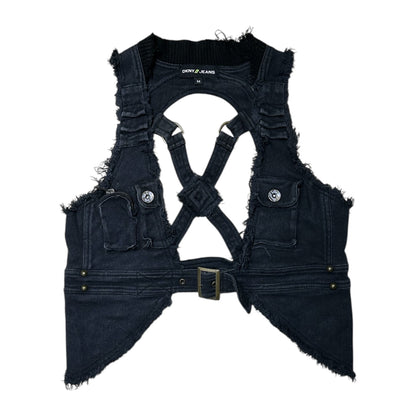 DKNY Jeans Distressed Frayed Corset