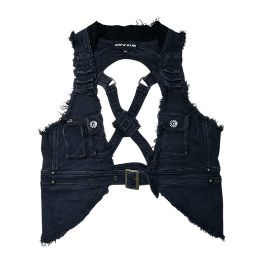DKNY Jeans Distressed Frayed Corset