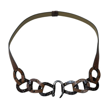 Patchwork Leather Chain Belt