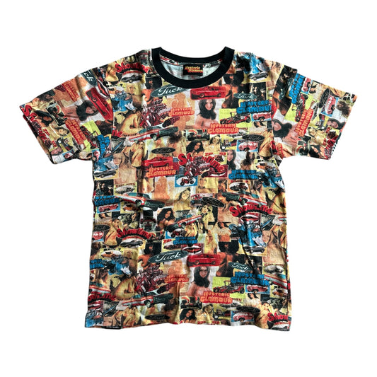 Hysteric Glamour 1990s Collage Car and Topless Woman Single Stitch Tee