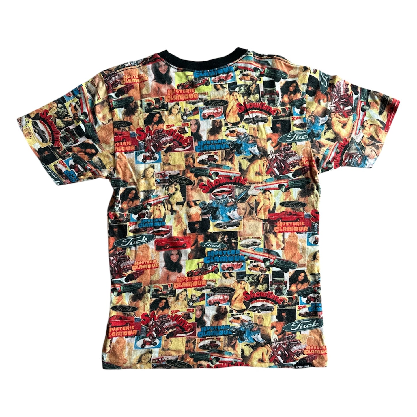 Hysteric Glamour 1990s Collage Car and Topless Woman Single Stitch Tee