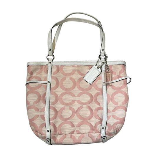 00s Coach Pink Signature Op Art C Tote Bag