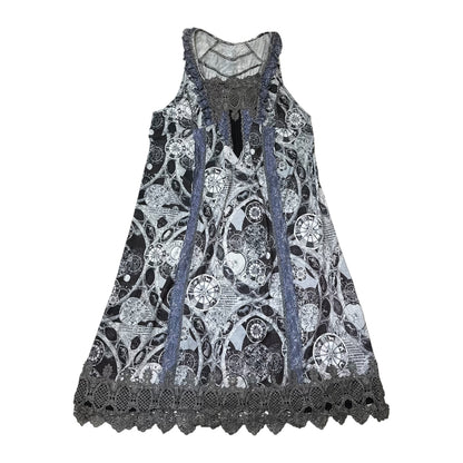 Ozz Angelo Antique Celestial Astrology Map Lace Trim Dress