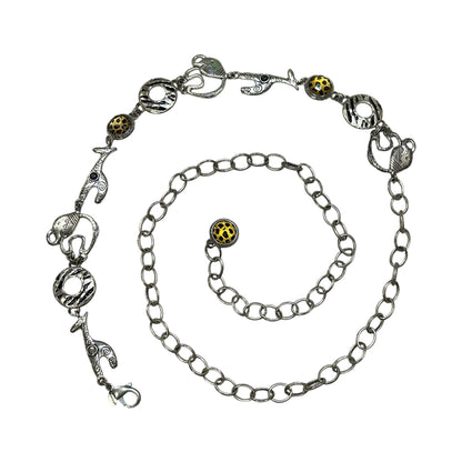 Tribal Giraffe Leopard Print Accent Chain Belt