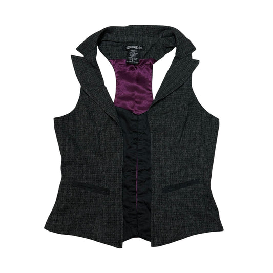 Charcoal Textured Lapel Waistcoat