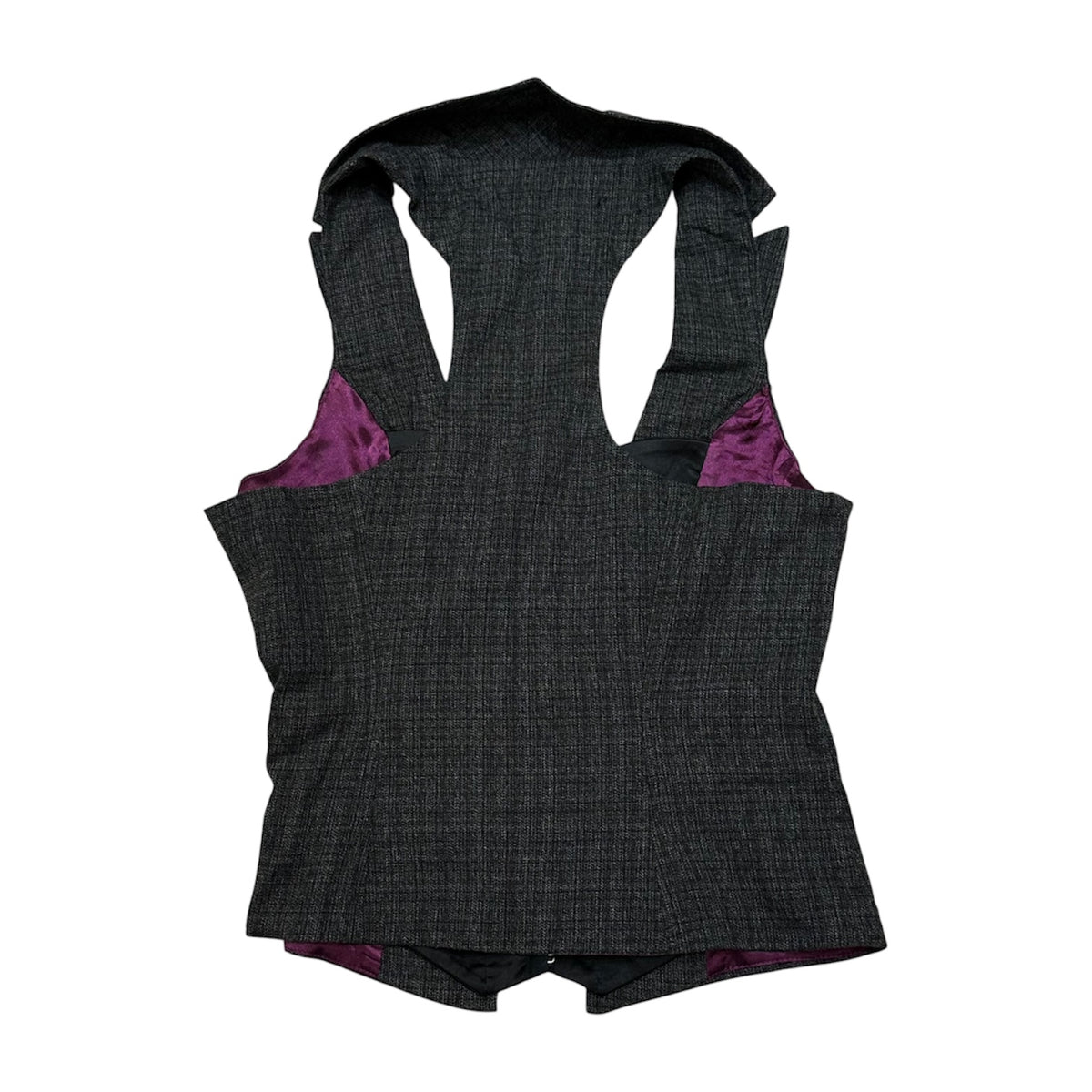 Charcoal Textured Lapel Waistcoat