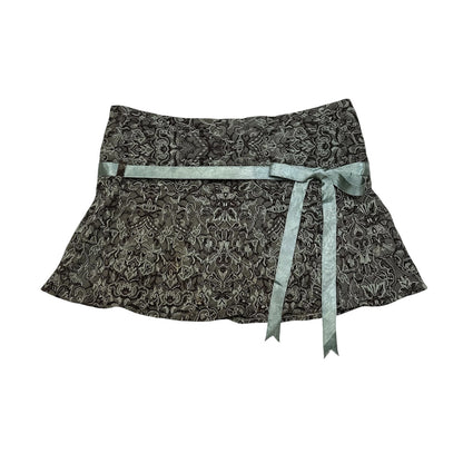 Ribbon Floral Embroidery Mini Skirt