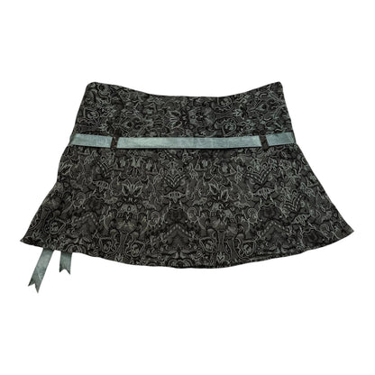 Ribbon Floral Embroidery Mini Skirt