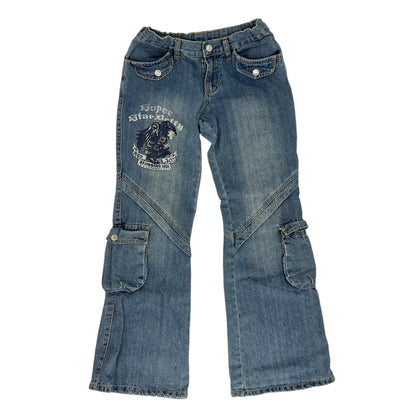 2000s Betty Boop Angel Cargo Flare Denim Jeans