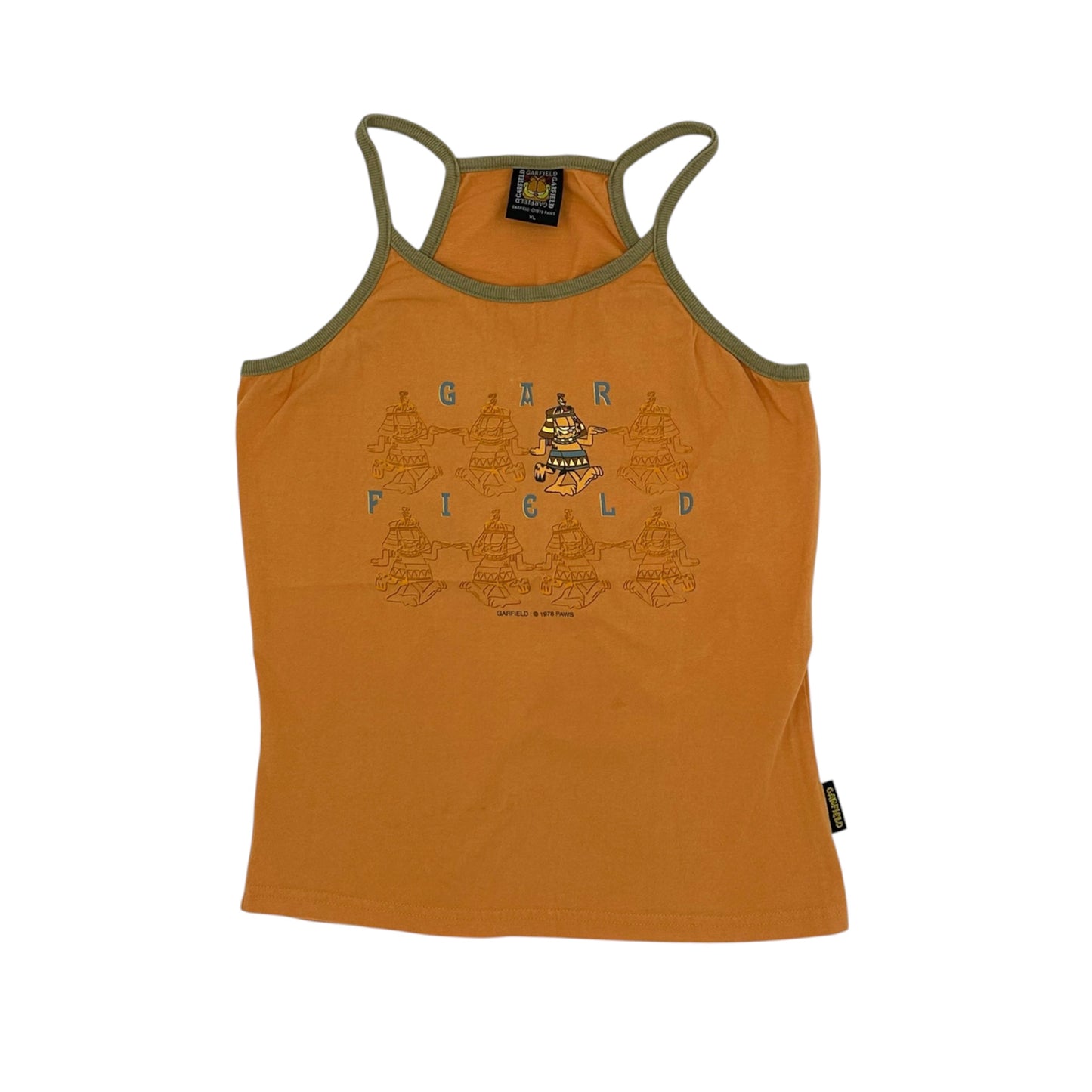 90s Garfield Egyptian Pharaoh Graphic Tank Top