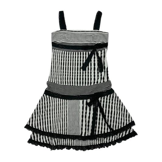 90s Striped Lace Tiered Cami Dress