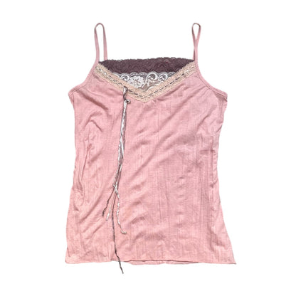 Lace Trim Ribbon Camisole