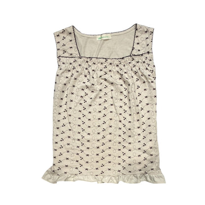 Embroidered Floral Square Neck Top