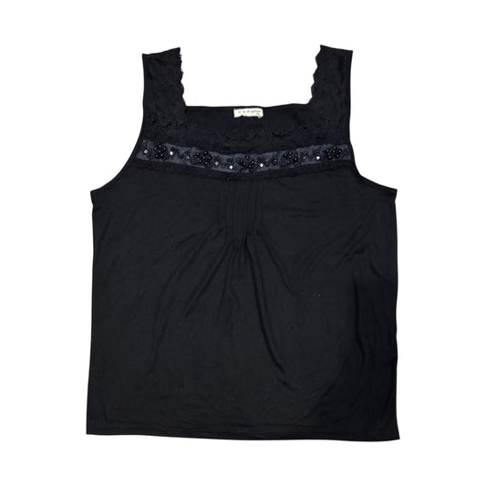 Beaded Lace Trim Tank Top
